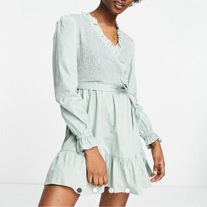 Miss Selfridge Sage Wrap Dress